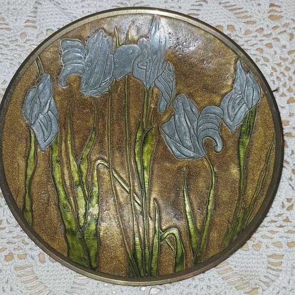Unsure Other - VTG Cloissone Enamel Solid Brass Wall Plate